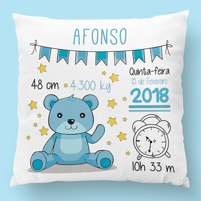 almofada personalizada urso azul almofada personalizada urso azul