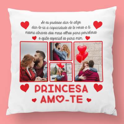 almofada princesa amo-te almofada princesa amo-te