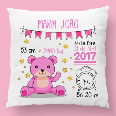 almofada personalizada urso rosa almofada personalizada urso rosa