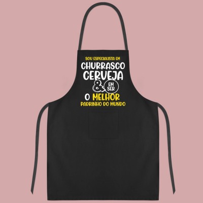 Avental padrinho especialista churrasco e cerveja Avental padrinho especialista churrasco e cerveja