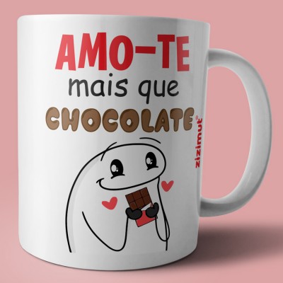 caneca amo-te mais que chocolate flork caneca amo-te mais que chocolate flork