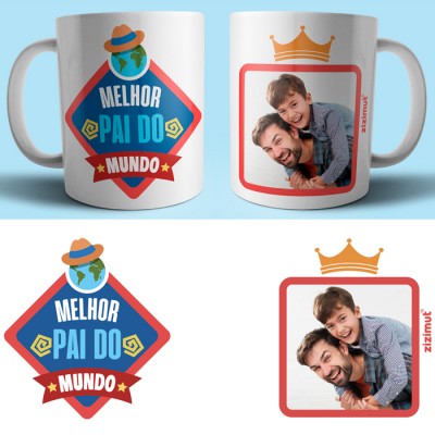 caneca melhor pai do mundo com foto 2 caneca melhor pai do mundo com foto 2