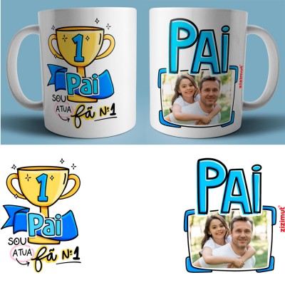 caneca pai sou a tua fã numero 1 com foto caneca pai sou a tua fã numero 1 com foto
