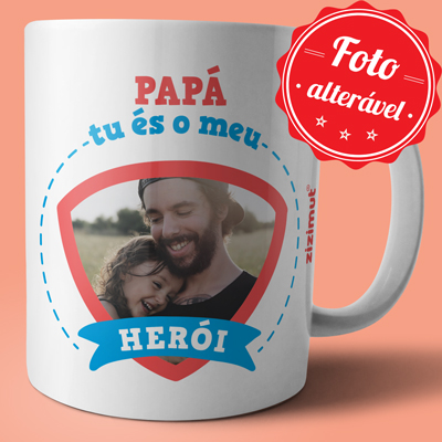 caneca papa es o meu heroi com foto caneca papa es o meu heroi com foto