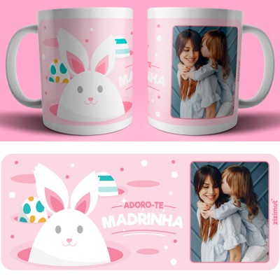 caneca rosa coelho com foto madrinha caneca rosa coelho com foto madrinha
