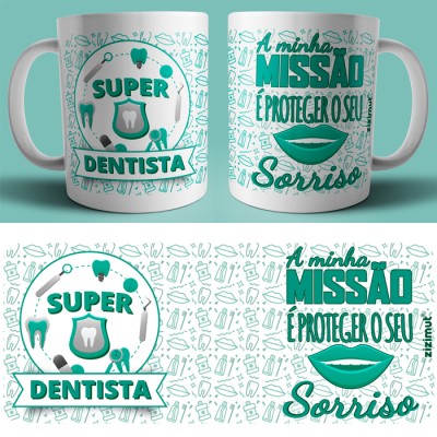 caneca dentista verde caneca dentista verde
