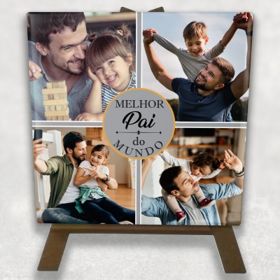 azulejo melhor pai do mundo com fotos com cavalete azulejo melhor pai do mundo com fotos com cavalete